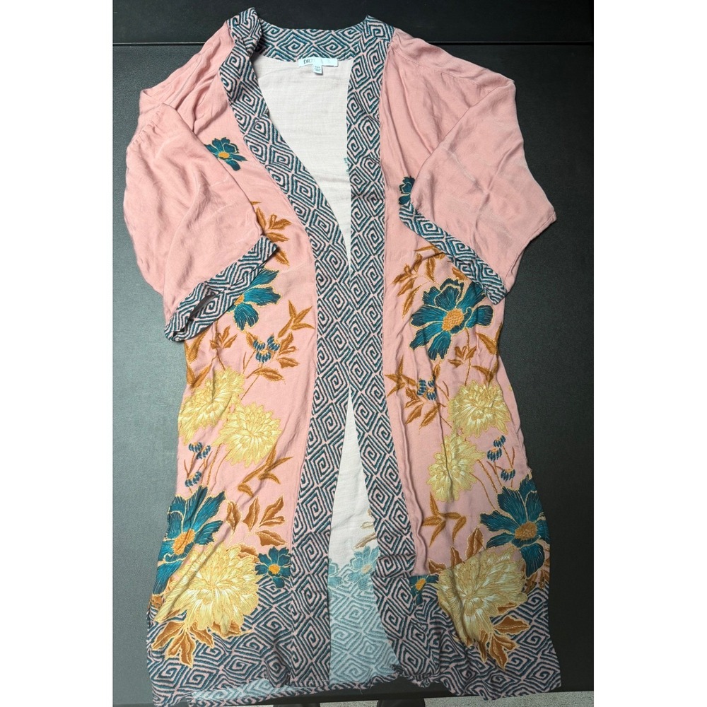 DR2 by Daniel Rainn Floral Kimono Cardigan‎ Pink Boho Duster XS/S DR17999RY1